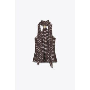 ZARA HALTER TOP WITH HARDWARE AND POLKA DOTS